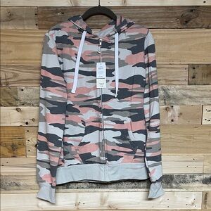 Reflex size Large Multicolor Camo Zip-up Super Soft Slim Fit Hoodie with Pockets